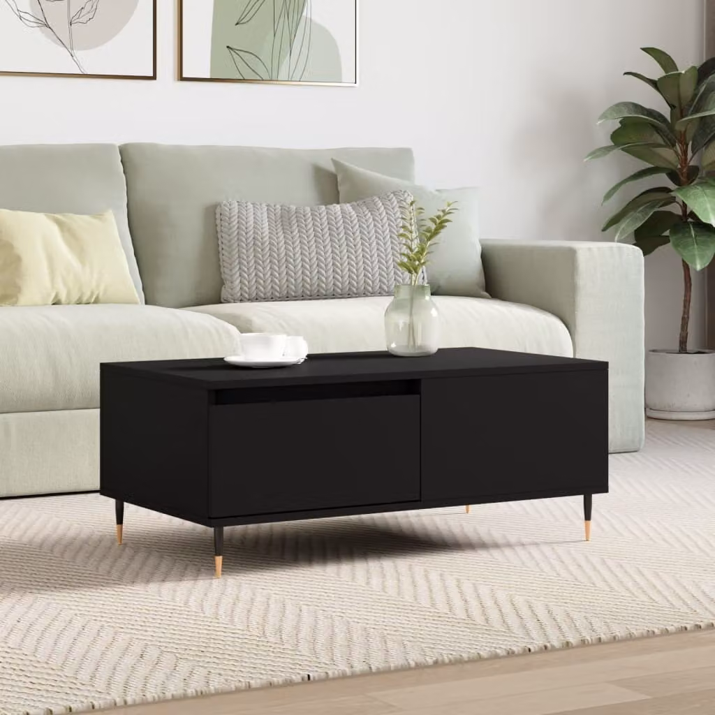 Maison Exclusive - Tavolino nero 90x50x36,5 cm Materiale ligneo