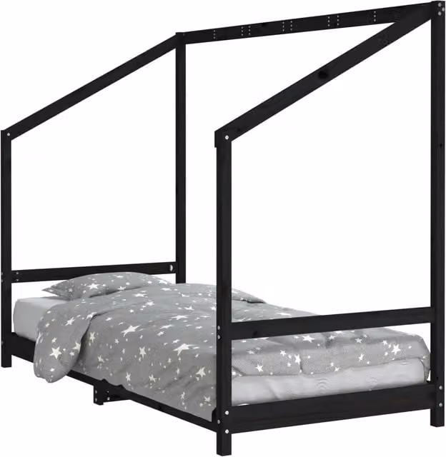 Giroletto per bambini in legno massello di pino nero con struttura a casetta L/P/H: 190 x 90 x 95,5 cm – 1