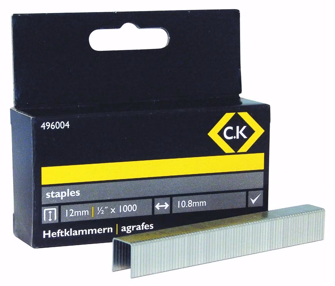 Graffette C.K, 10,5 x 12 mm, contenuto: 1.000 pezzi Graffette in acciaio di alta qualità, zincate per