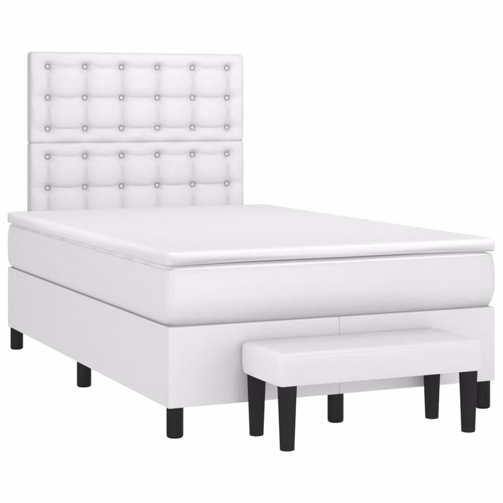 Maison Exclusive - Letto boxspring con materasso bianco 120x190 cm in ecopelle