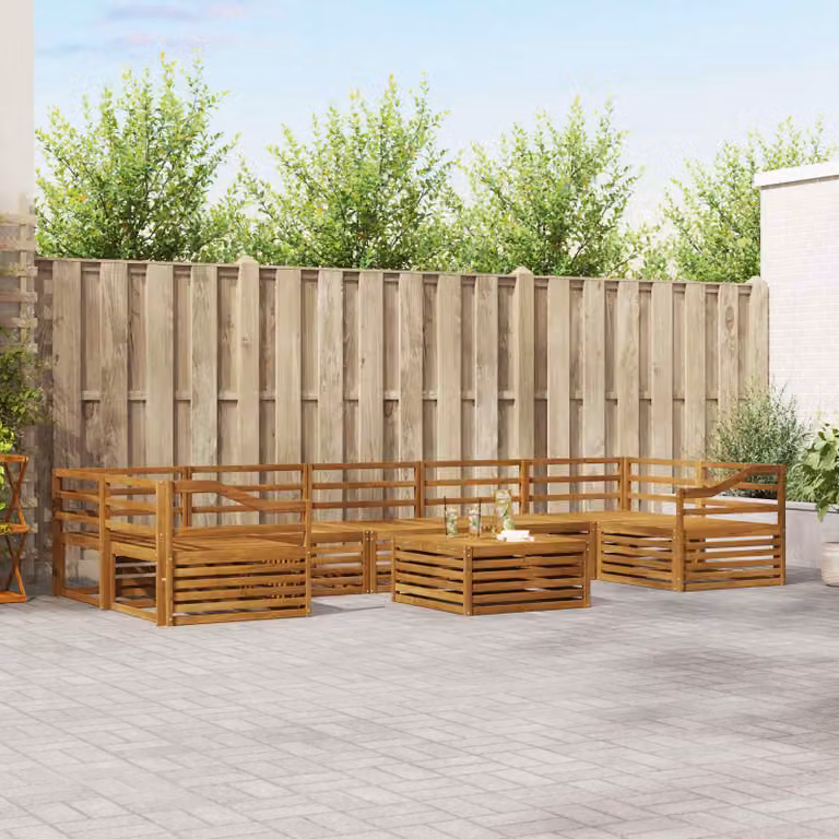 Set di divani da esterno vidaXL 8 pezzi in legno di acacia massello colore marrone naturale