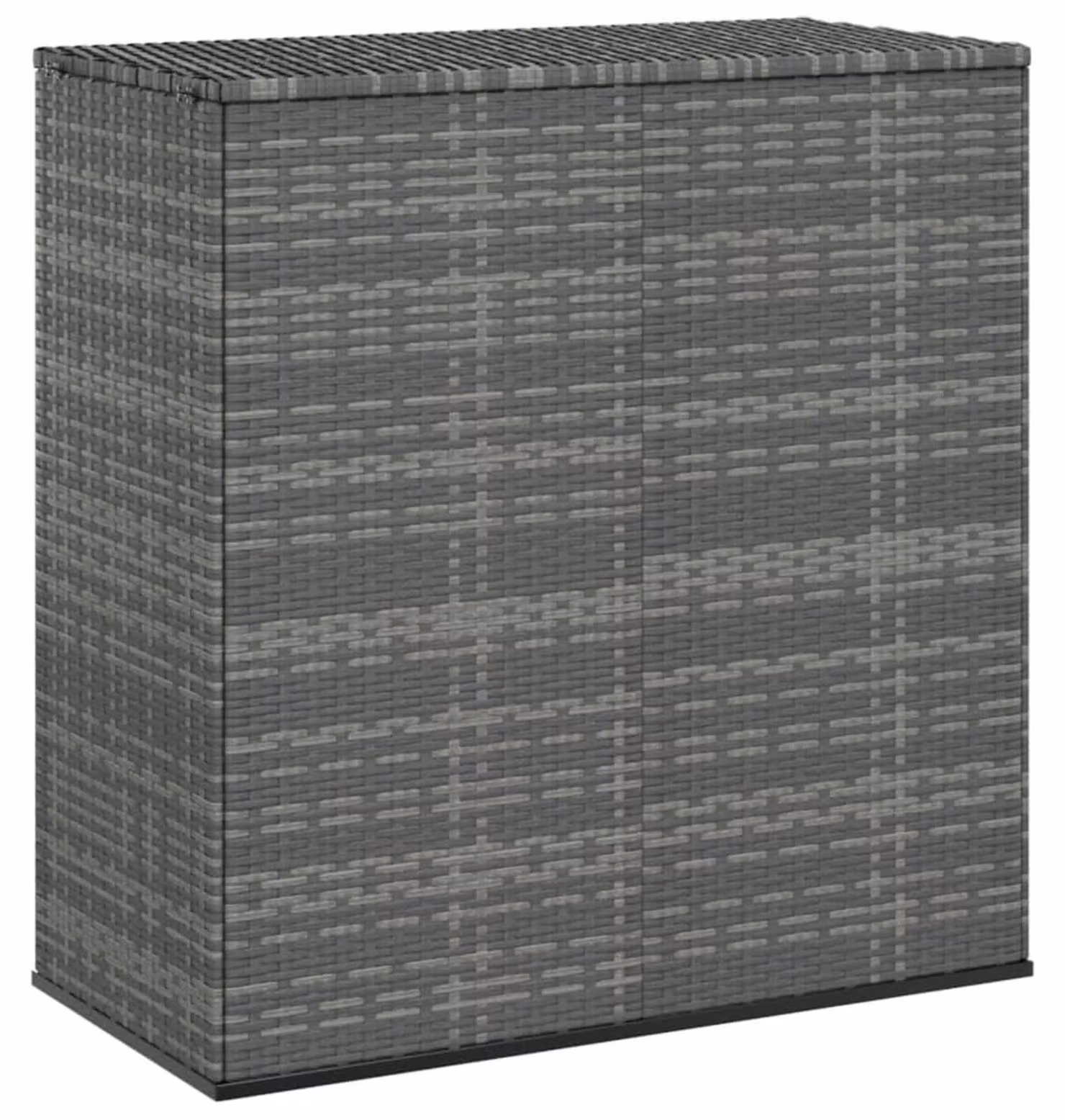 Contenitore per cuscini da giardino in rattan sintetico (PE) - Grigio - 100 x 49 x 103,5 cm - Con sistema di apertura a gas