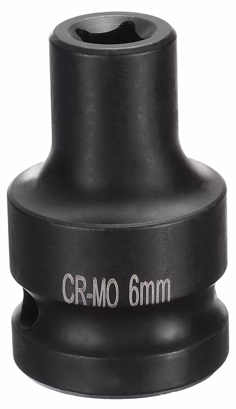 Chiave a bussola quadrata a 4 punte, attacco da 1/2", 6 mm, per utensili pneumatici