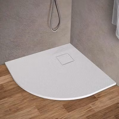 Piatto doccia semicircolare Agorà in resina bianca antiscivolo L/P: 80 x 80 cm