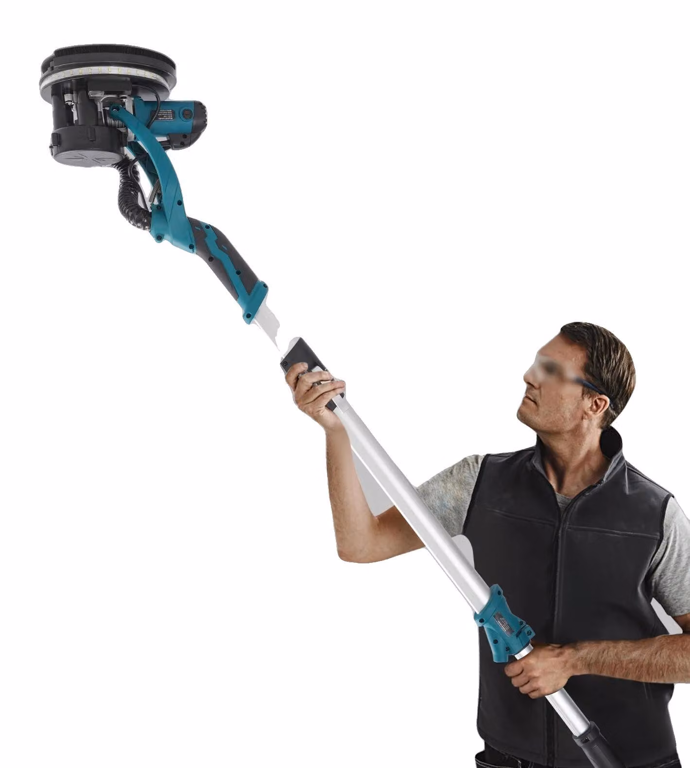 Levigatrice per cartongesso elettrica, motore con spazzole in rame pieno, velocità regolabile, colore blu