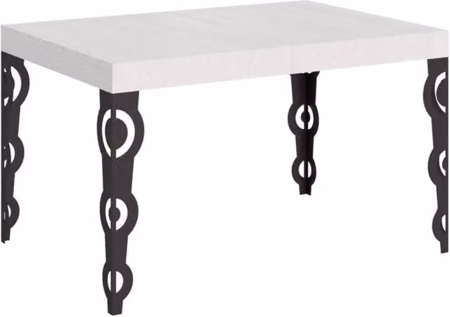 Tavolo allungabile Itamoby Karamay in legno di frassino bianco con gambe antracite L: 120/380 cm, P: 90 cm