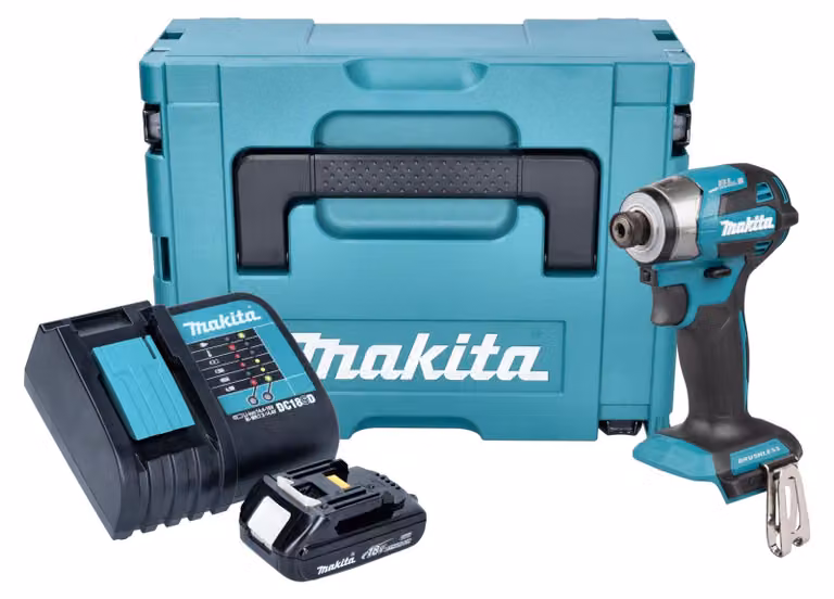 Avvitatore a impulsi a batteria Makita DTD 173 SY1J 18 V 180 Nm 1/4" brushless + 1x batteria ricaricabile 1,5 Ah + caricabatterie + Makpac
