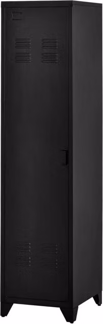 Armadietto in metallo GIORDANOSHOP nero con ante a battente e ripiani interni L: 43 cm, P: 50 cm, H: 180 cm – 1