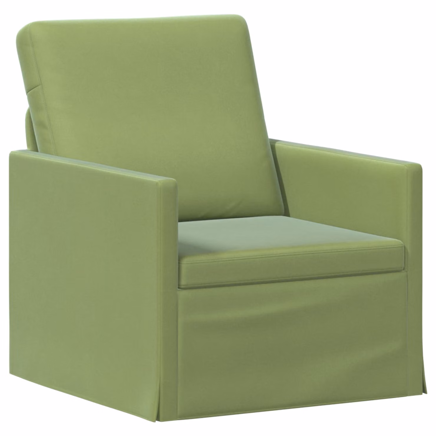 Divano Singolo Moderno vidaXL in Velluto Verde con Braccioli e Struttura in Metallo L 70 x P 81 x H 82 cm
