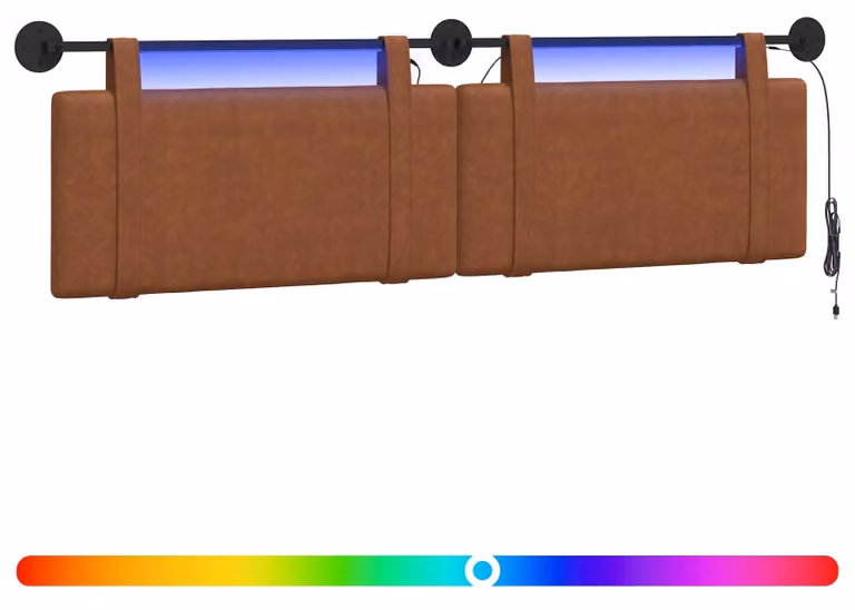 Testiera sospesa Con luce LED MarronePoliuretanoAntico