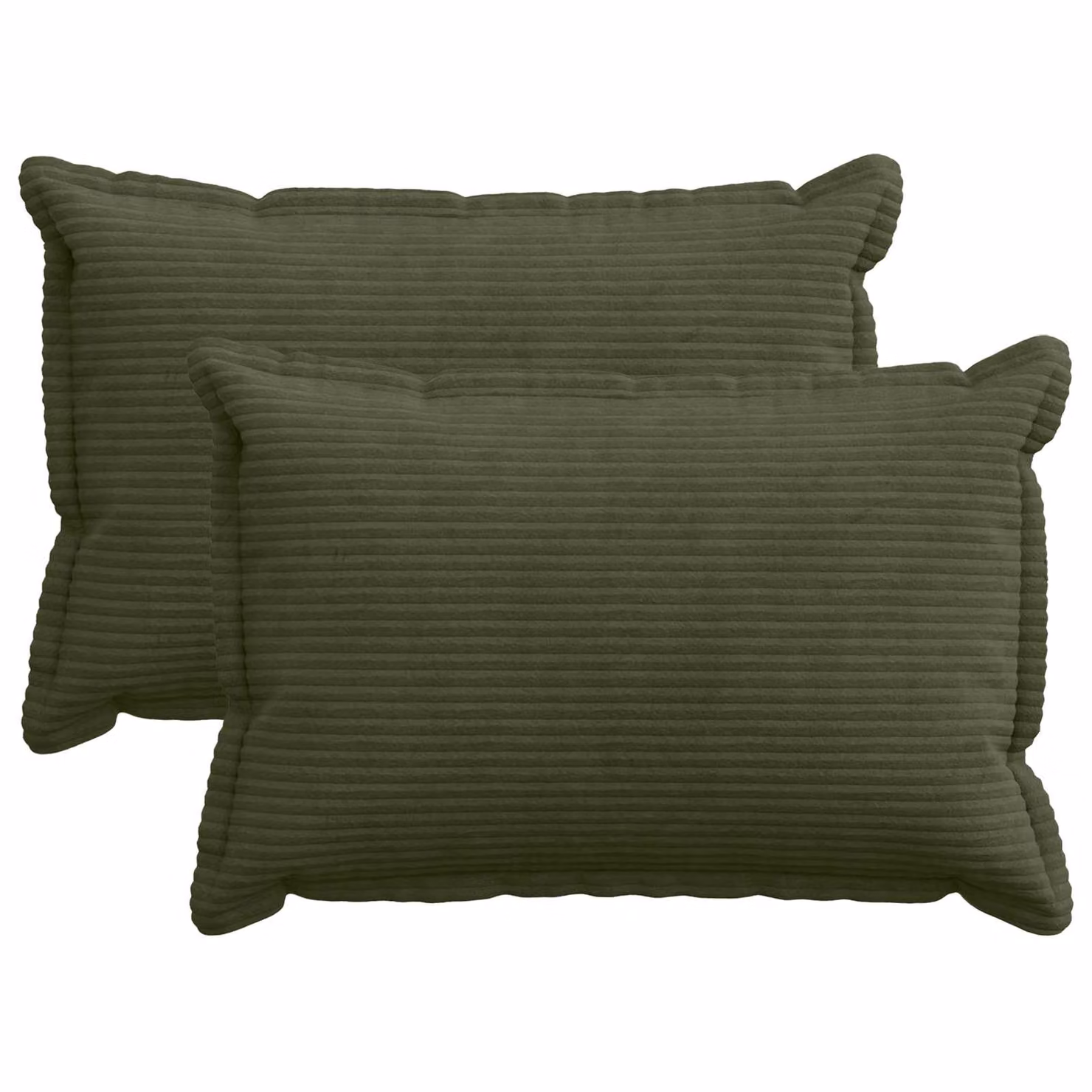 Set di 2 federe vidaXL HOUTEN in velluto a coste verde, L 50 cm x P 30 cm