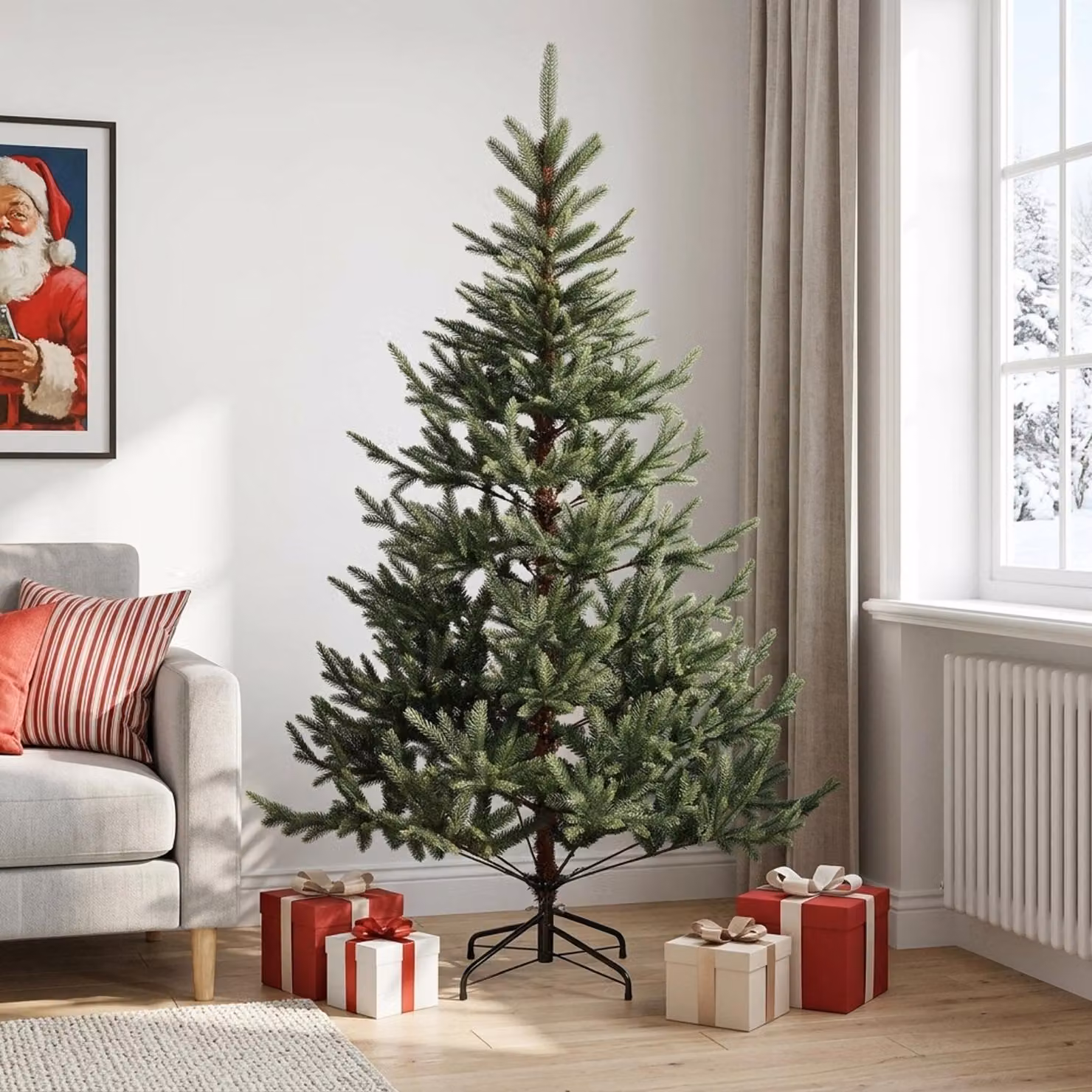 vidaXL Albero di Natale Artificiale con Rami Pieghevoli 210 cm