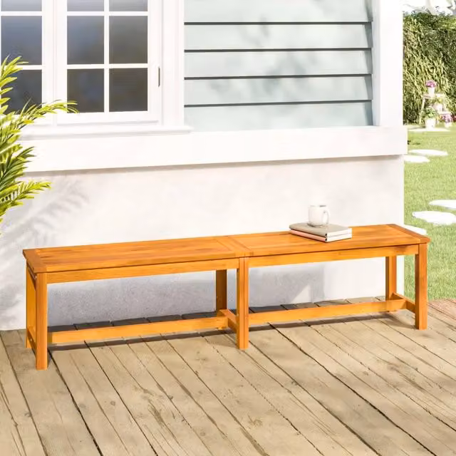 Panca da giardino in legno di acacia oliato marrone vidaXL L/P/H: 180 x 35 x 45 cm