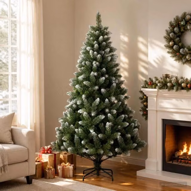 Albero di Natale artificiale 210 cm PVC e Metallo Verde 42056469