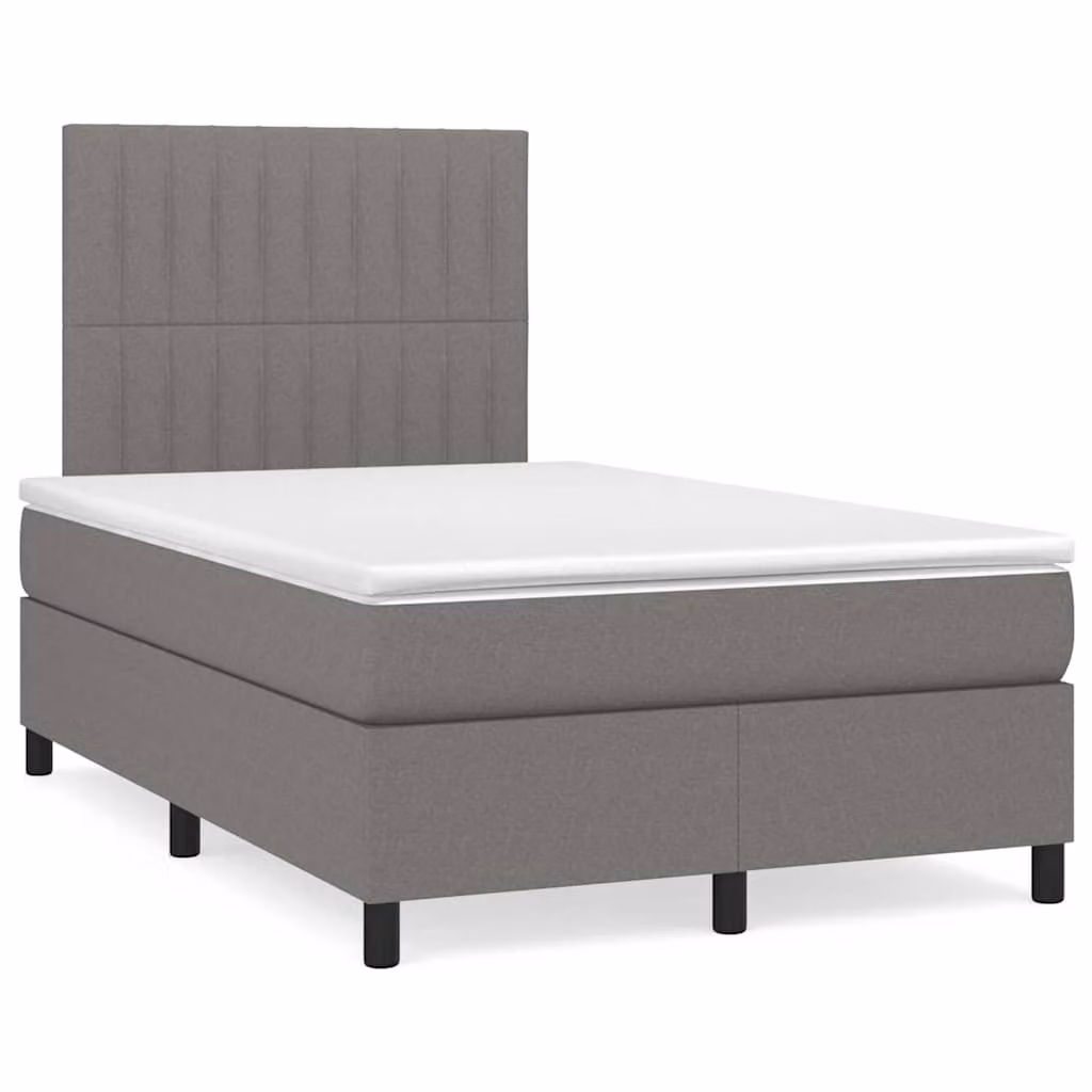 Letto Ibrido con Materasso e Illuminazione LED vidaXL in Tessuto Grigio e Bianco L/P/H: 120 x 200 x 123 cm