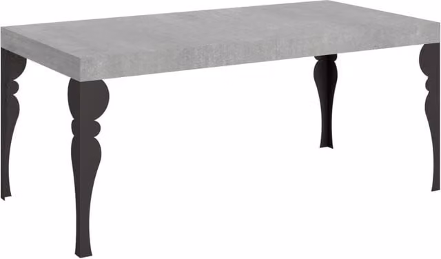 Tavolo da pranzo allungabile Itamoby moderno in composito grigio con gambe in metallo antracite L: 200-304 cm, P: 90 cm