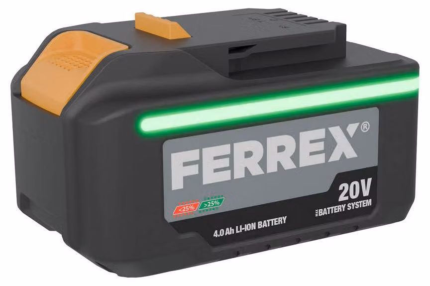Batteria agli ioni di litio da 20V, 2,0 Ah / 36 Wh per utensili FERREX