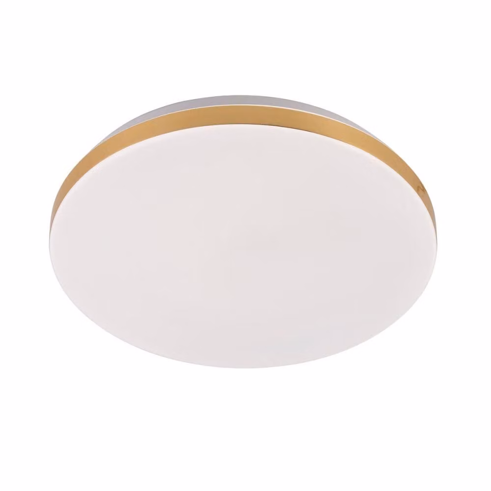 Plafone LED rotondo bianco-oro 24W, luce bianca neutra 2040 lm, metallo, dimensioni: 6,5 x 38 x 38 cm, IP20, Light Prestige