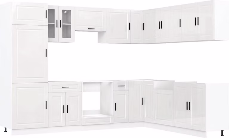 Set Mobili da Cucina 14 pz Porto Bianchi Lucido in Truciolato