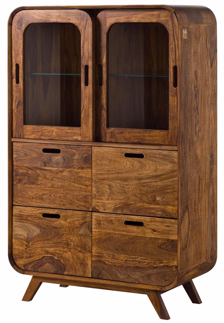 MASSIVMOEBEL24 | MAILAND #120 Credenza in legno di sheesham - laccato / marrone chiaro 90x40x140