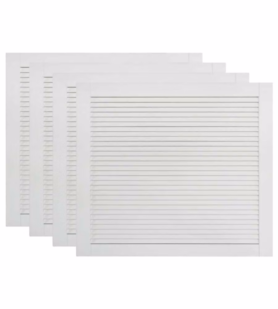 Set di 4 ante a lamelle in legno massello di pino bianco vidaXL, L: 39,5 cm, H: 49,4 cm, colore bianco