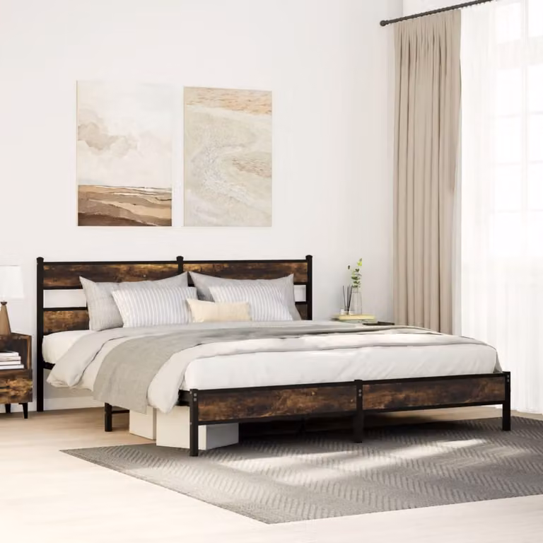 Giroletto in metallo vidaXL colore rovere fumo con doghe piatte L/P/H: 200 x 200 x 206 cm