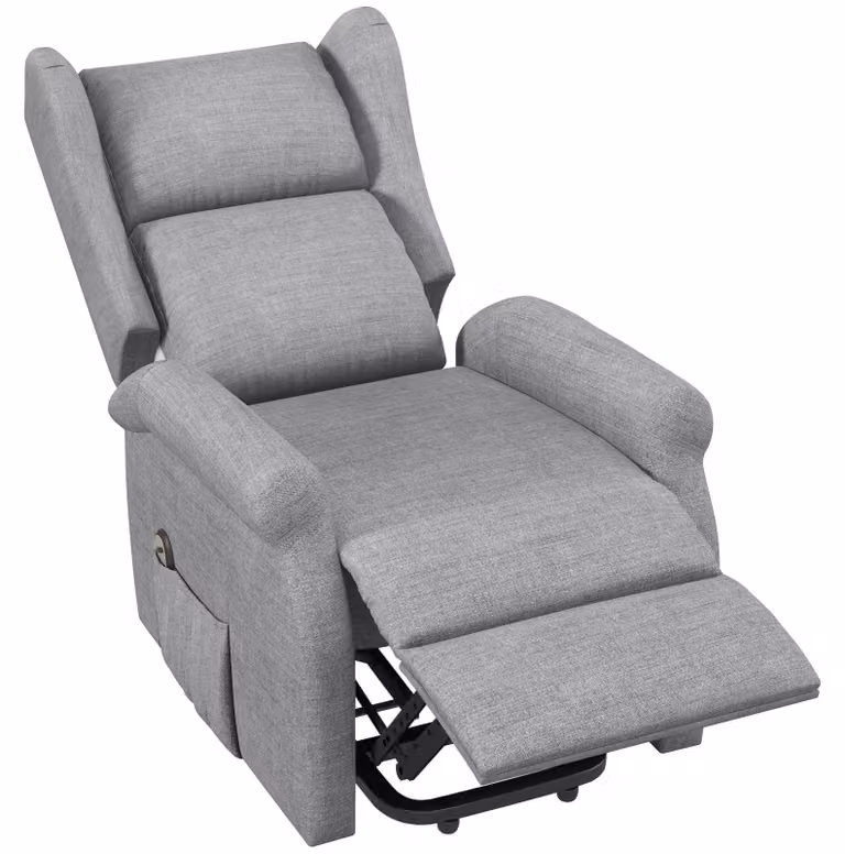HOMCOM Poltrona alzapersone con supporto elettrico in lino, 2 colori