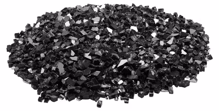SucceBuy Vetro per caminetti, 9 kg di pietre di vetro resistenti al calore, perle di vetro riflettenti da 12,7 mm per caminetti, rocce di vetro per caminetti, cristalli per caminetti, perle decorative per caminetti, nero