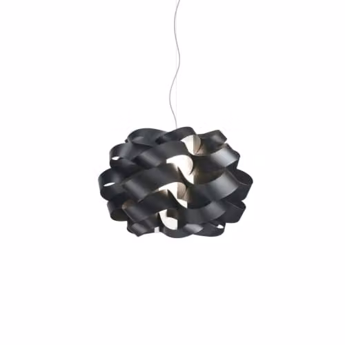 Lampadario Moderno Polilux ® Nero E Metallo Cromo 2 Luci E27