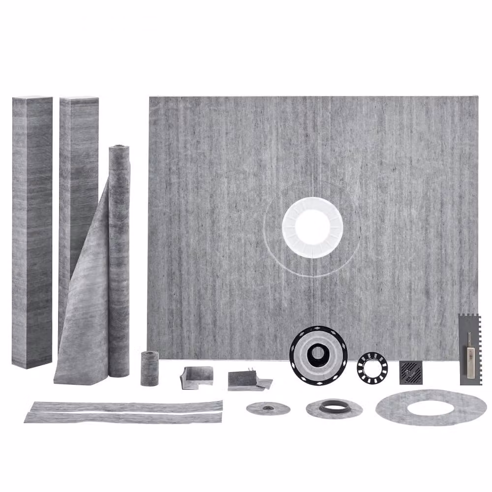 Set di soglie per doccia, set di piatti doccia - 60x48 pollici - Con flangia centrale da 2'' - ABS - Impermeabile