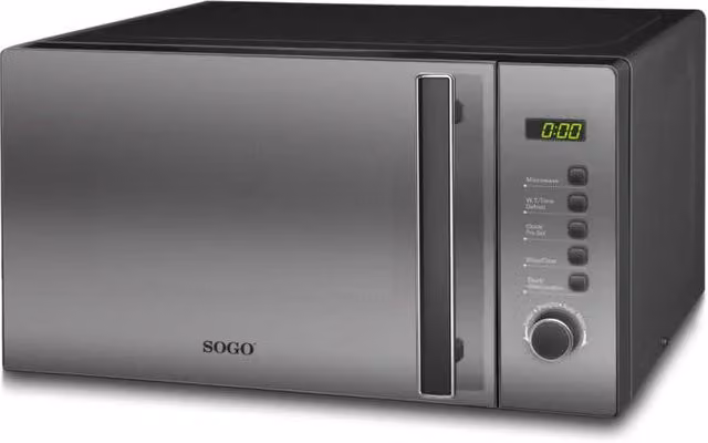 Forno microonde digitale con grill SOGO da 20 litri, display LED verde e piatto girevole da 255 mm, 700W – 1