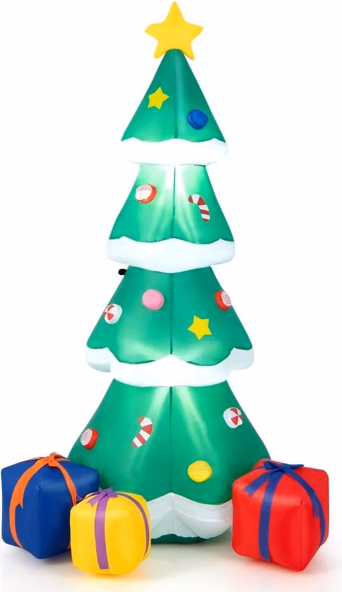 Albero di Natale gonfiabile con luci a LED, 180 cm