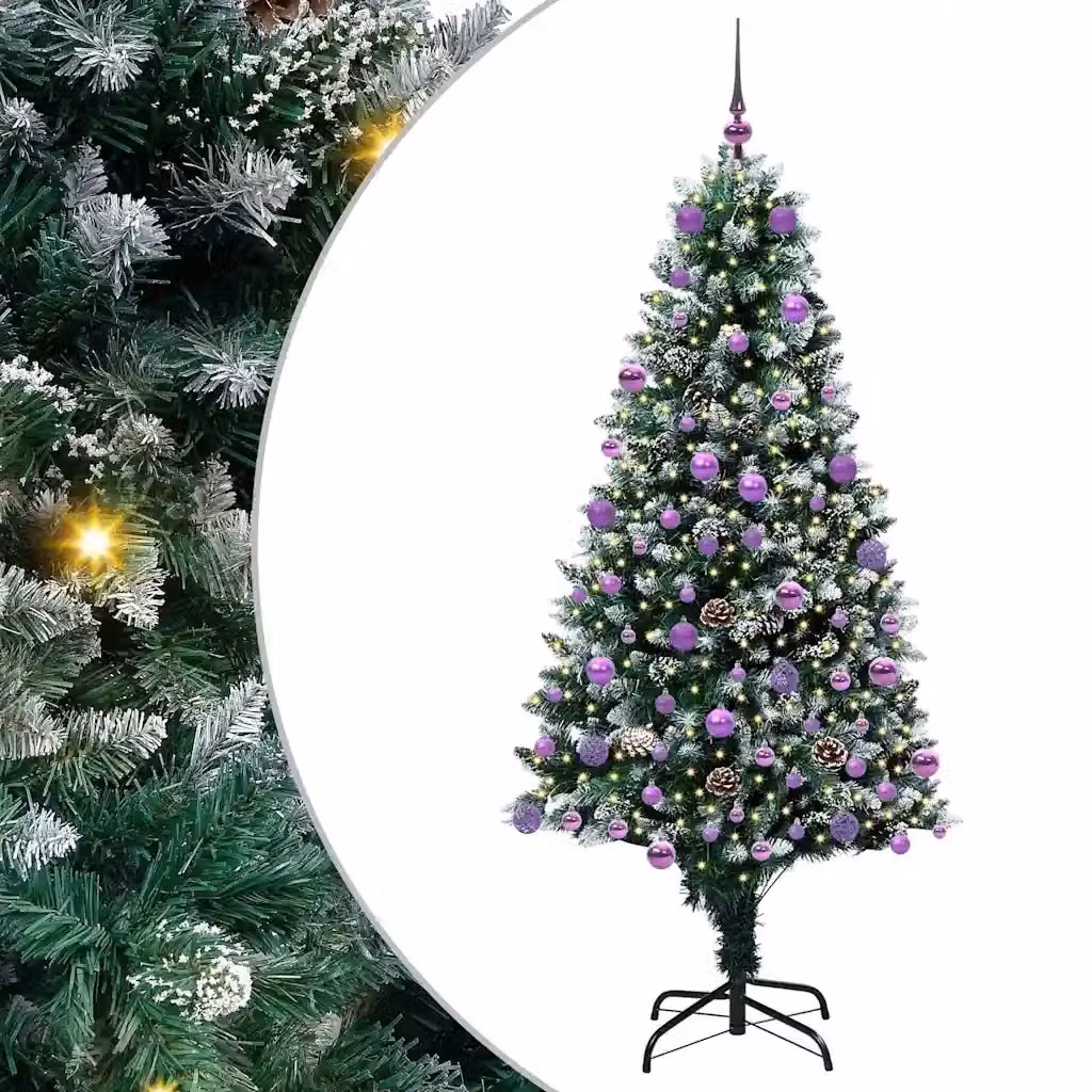 Albero di Natale artificiale verde vidaXL con 300 LED luce bianca calda, Altezza: 180 cm – 2