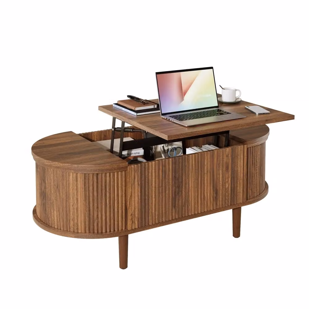 Tavolino da caffè Minimal stile vintage color rovere con cassetto L: 100 cm, P: 55 cm, H: 45 cm – 2