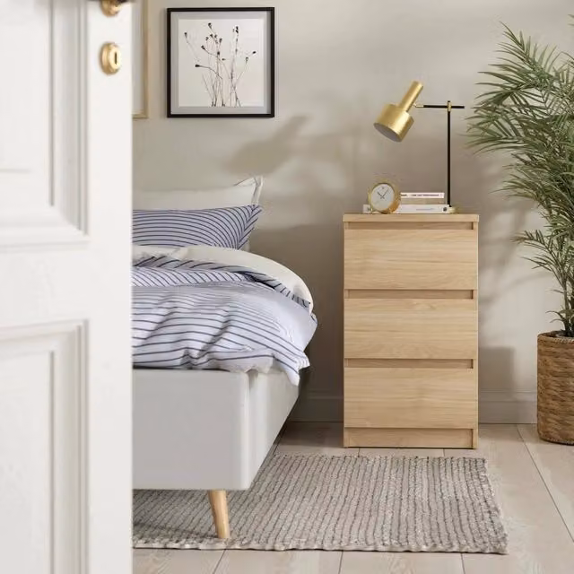 Cassettiera DMORA in Rovere per Camera da Letto o Soggiorno, L 50 cm x P 40 cm x H 70 cm