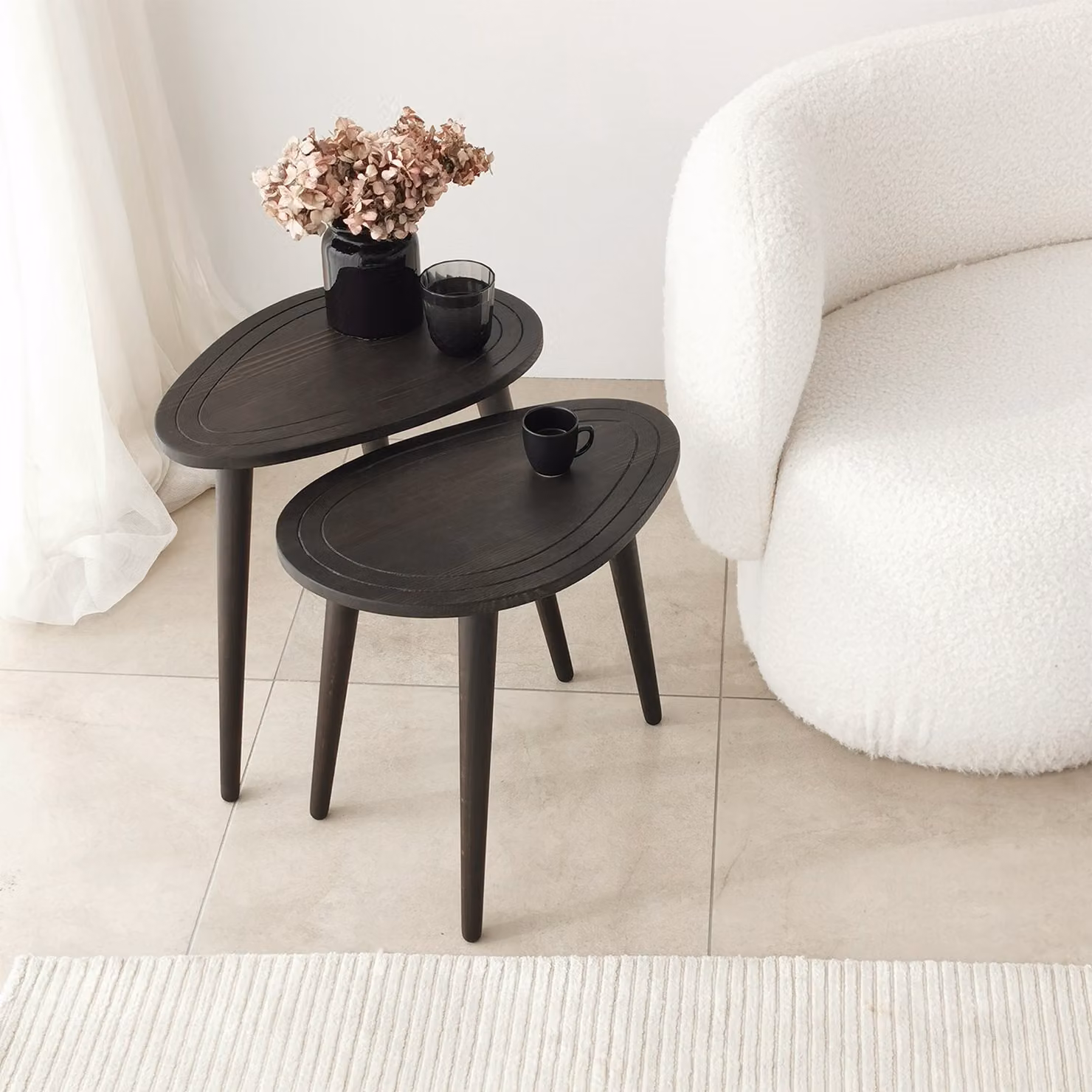 Skye Decor, Sweet Set - Antracite, set da tavola (2 pezzi), antracite, 100 % LEGNO MASSICCIO, 50 x 33 x 52 cm