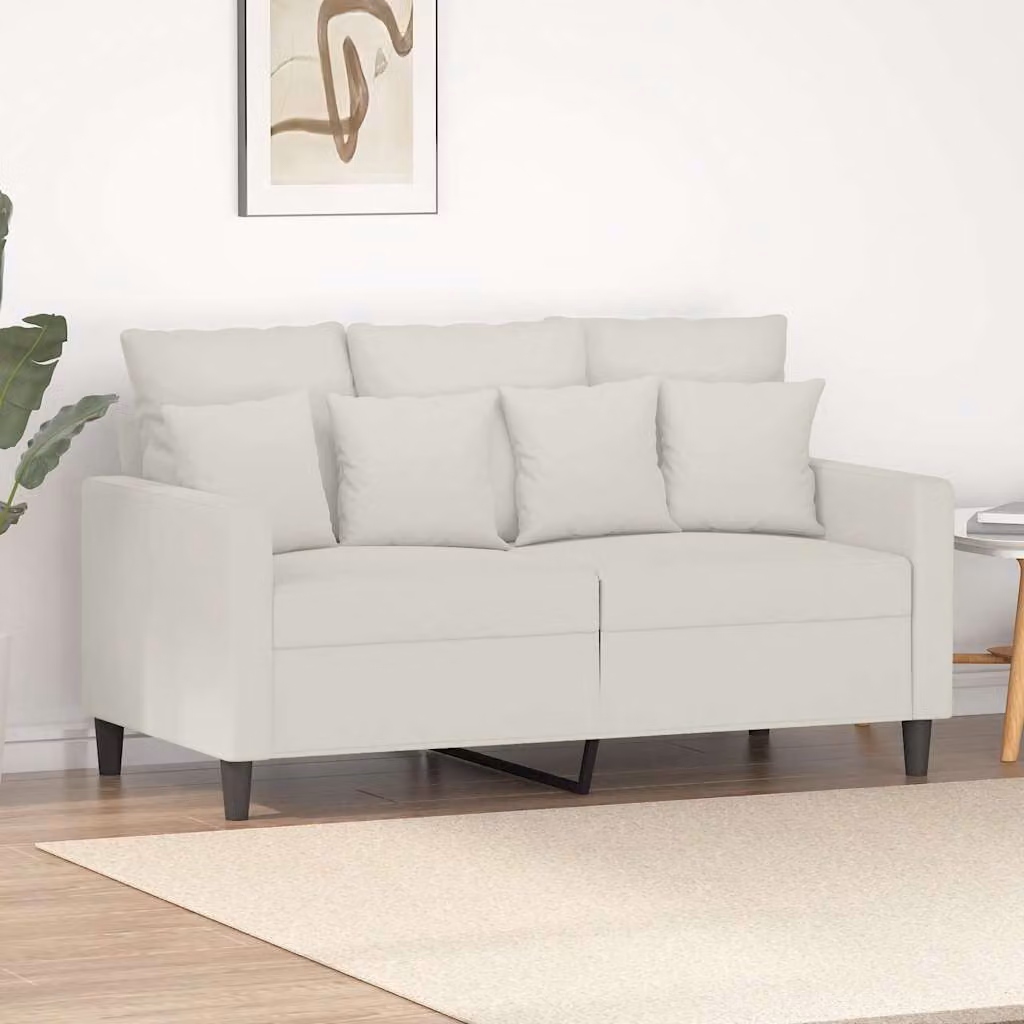 Divano a 2 posti vidaXL in velluto beige con struttura in metallo e cuscini inclusi per il tuo soggiorno