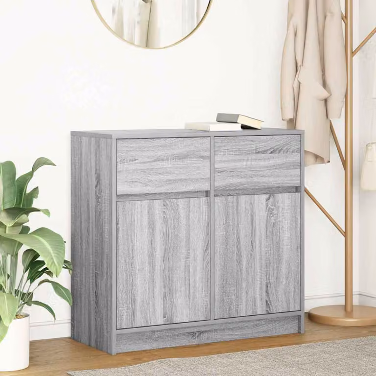 Credenza con cassetto vidaXL in MDF Grigio Sonoma L: 80 cm, P: 34 cm, H: 76 cm
