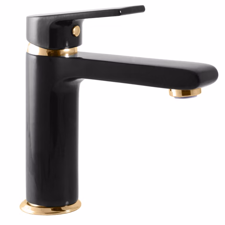 Slezák-RAV: Miscelatore per lavabo nero opaco/oro CO128.5CMATZ N°1 tubo flessibile 3/8''