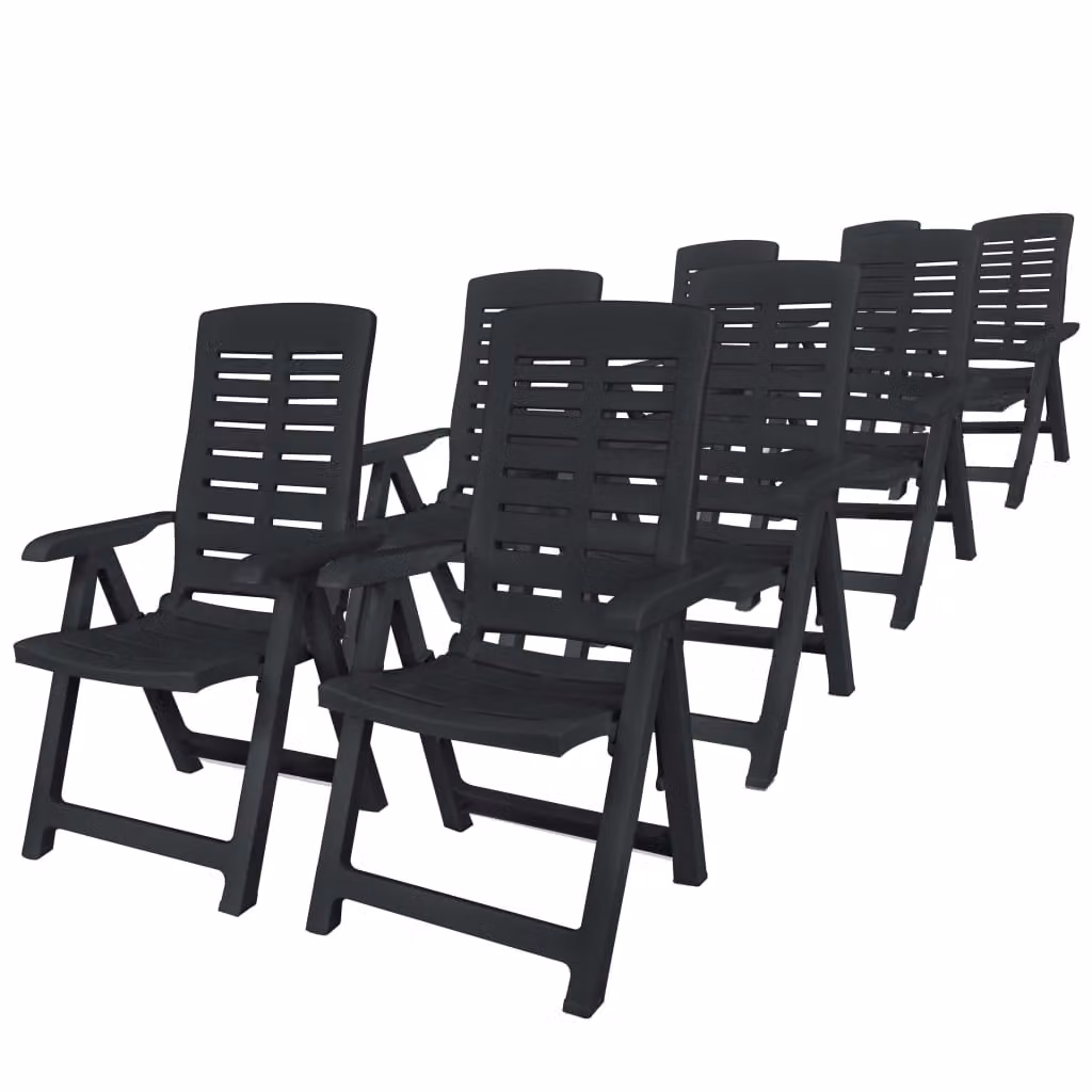 set da pranzo da giardino in plastica 9 pezzi antracite