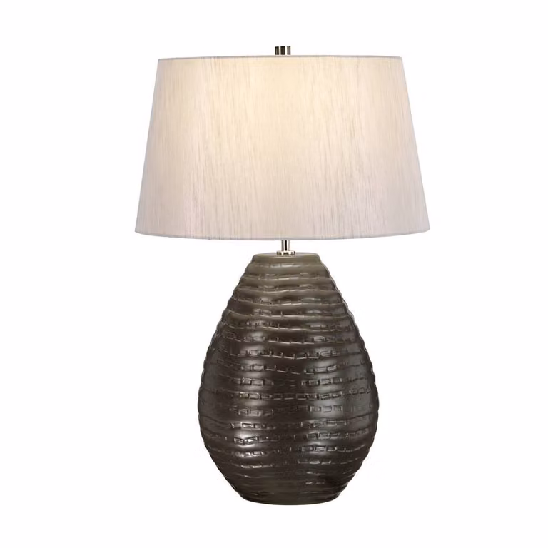 Lampada da tavolo in Vetroceramica Brunswick grigio-argento 1xE27x60W Vetroceramica / gesso dimensioni: 66x43x26,5 cm IP20 Elstead