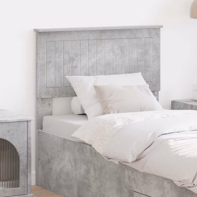 Testiera per letto moderna vidaXL in legno ingegnerizzato, colore grigio cemento opaco