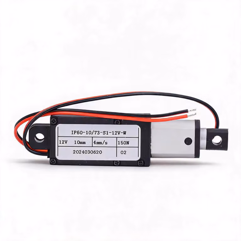 Attuatore elettrico micro-lineare, 12 V, 150 N, 10 mm, 4 mm/s, mini-attuatore lineare con protezione