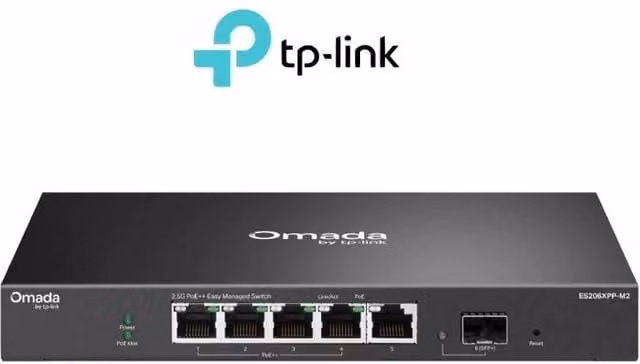 Switch TP-Link Omada 5-Port Gigabit Easy Managed con 5 porte RJ45, Nero