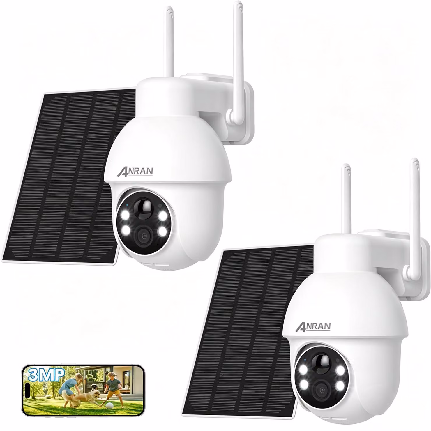 Telecamera di sicurezza esterna - 3MP Ultra HD - Wi-Fi wireless - Visione notturna a colori - Montaggio a parete