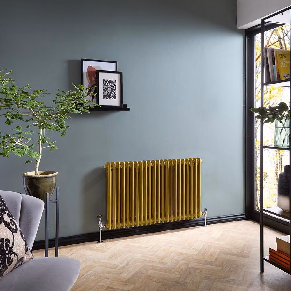 Radiatore Tradizionale a Doppia Colonna Orizzontale - Oro Metallizzato - 600mm x 1010mm - Regent