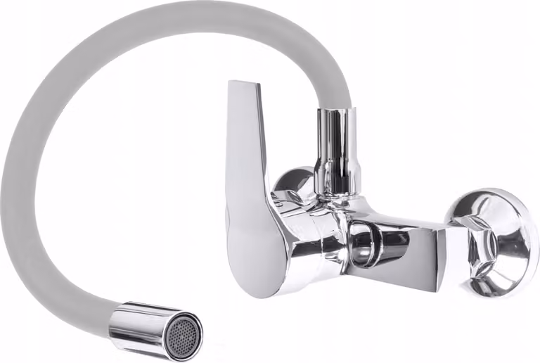 Granitan - Miscelatore lavabo - Rubinetto bagno - Rubinetto grigio - canna flessibile - FLEX