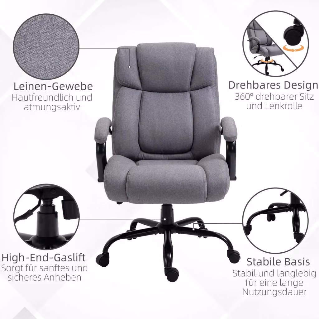 Sedia da ufficio ergonomica REDOM Grigio, L: 72,5 cm, P: 83 cm, H: 110-118 cm – 2