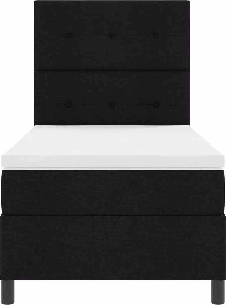 Maison Exclusive - Letto boxspring con strisce luminose a LED, nero, 80 x 200 cm, rivestimento in tessuto