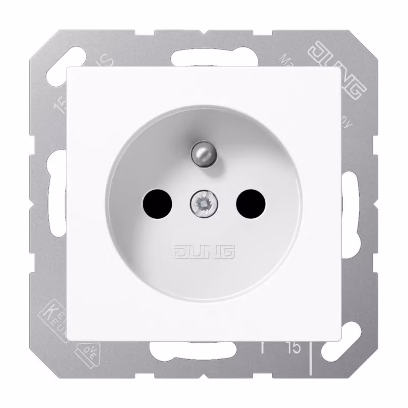 Jung A1521FKIWW Presa sistema francese/belga, bianco alpino